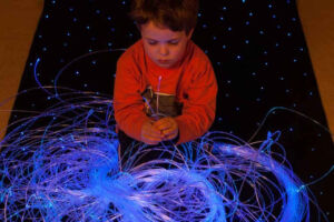 SANLI LED 5W LED Hilos de fibra óptica de iluminación sensorial para autismo, demencia, bebés