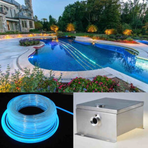 SANLI LED 80W LED Kit de iluminación perimetral para piscinas de fibra óptica